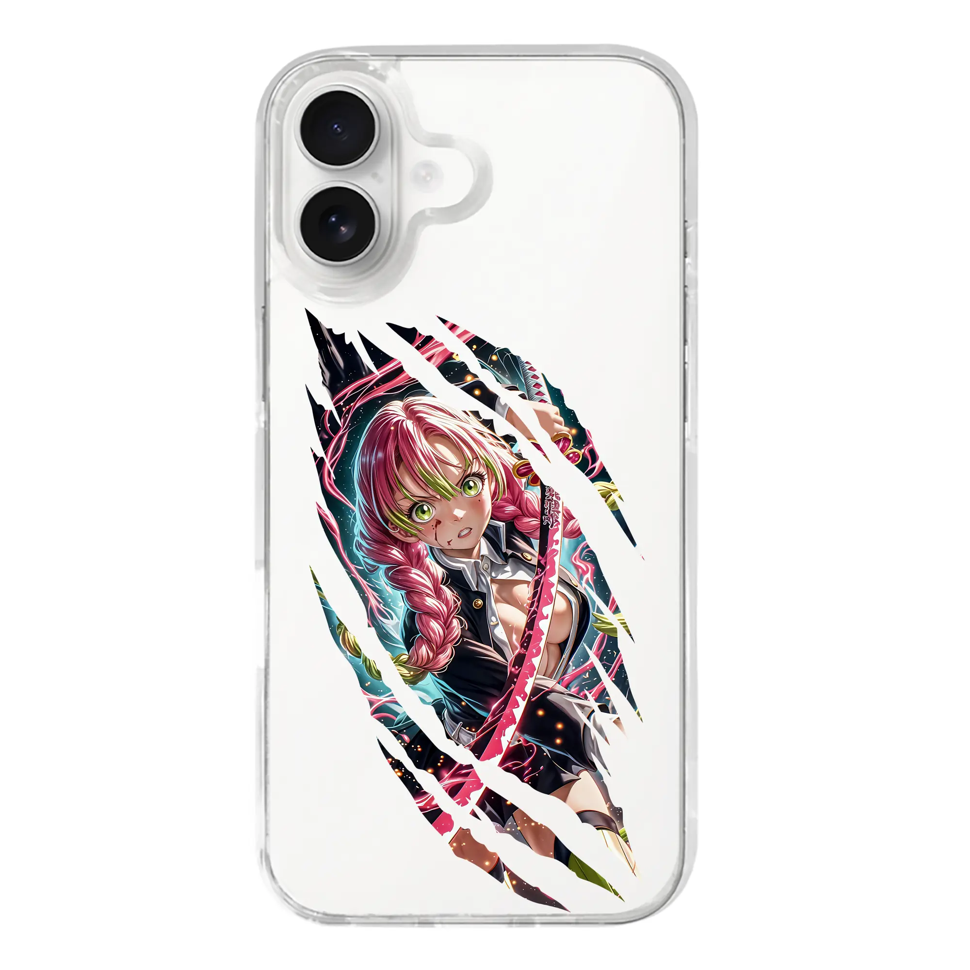 鬼滅の刃 グッズ,甘露寺 蜜璃 - iPhone 17シリーズ 透明スマホケース – 薄型・耐衝撃・精密フィット保護カバー